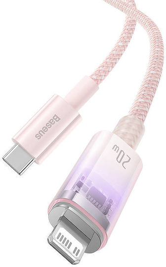 Baseus Explorer Braided USB-C to Lightning Cable 20W Ροζ 1m (CATS010204)