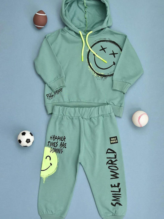 Potre Kids Sweatpants Set Turquoise 2pcs