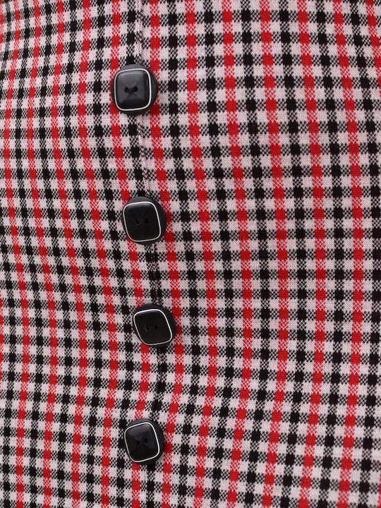 Midi Skirt Checked Black