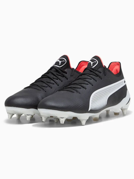 Puma King Ultimate Low Football Shoes MxSG with Cleats Black