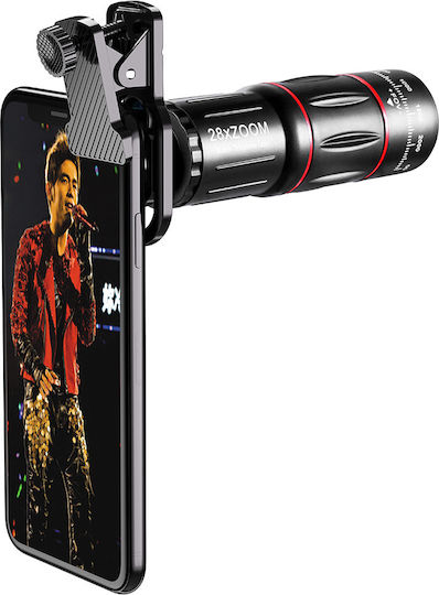 Techsuit W28 Kit Lentile Cameră Trepied Pentru Telefon Mobil Negru