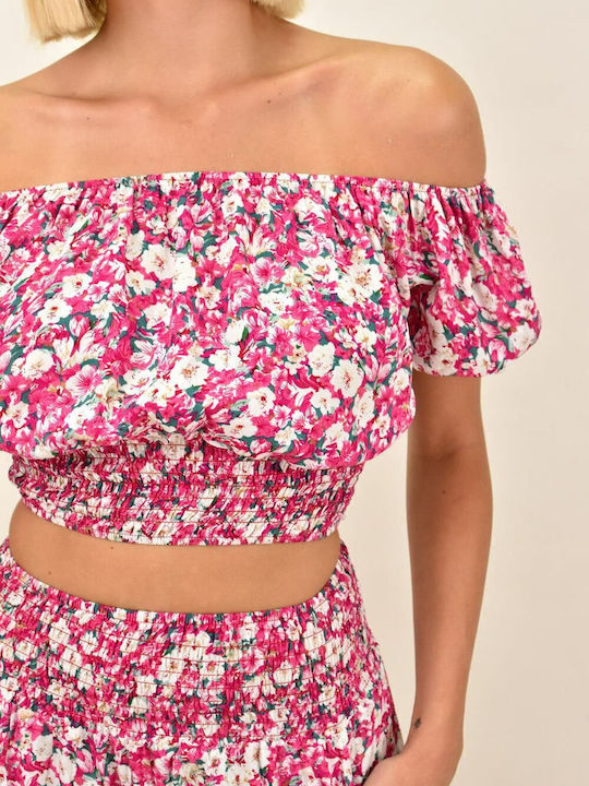 Femei Roz Set cu Pantaloni Floral