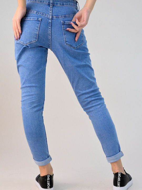 Hoch tailliert Damenjeans in Mom-Passform