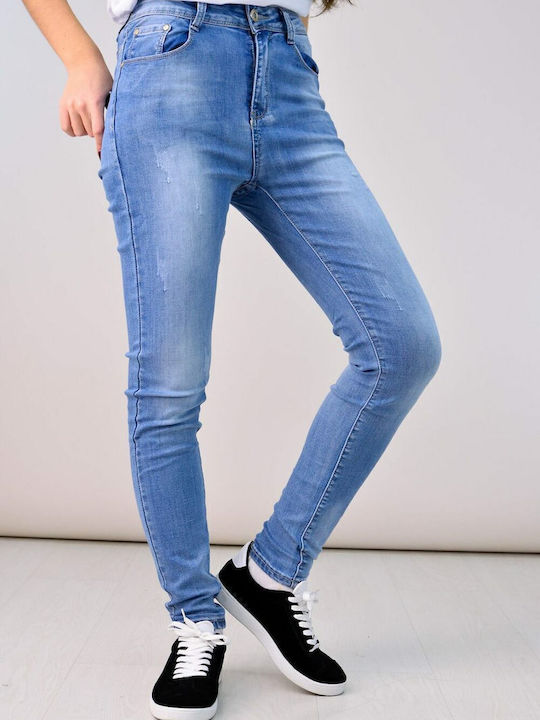 Hoch tailliert Damenjeans in Enger Passform