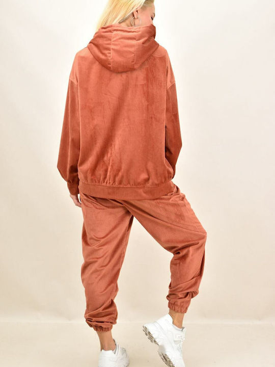 Femei Maro Set cu Pantaloni cu elastic