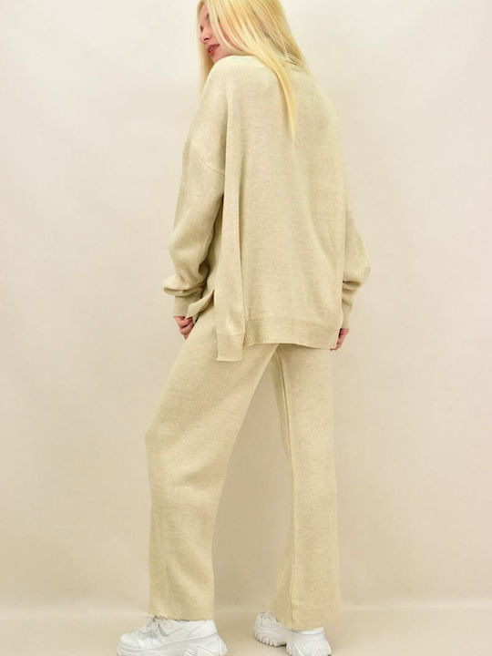 Damen Beige Set mit Hose