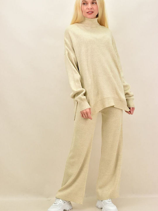 Damen Beige Set mit Hose