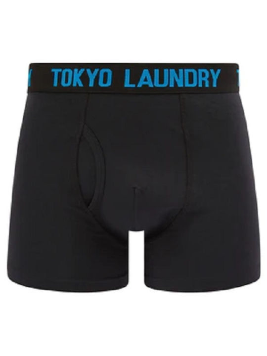 Tokyo Laundry Herren Boxershorts Black Red/Blue 2Packung