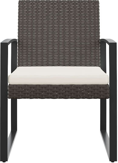 Outdoor Chair Polypropylene Black with Cushion 2pcs 47.5x52.5x77.5cm