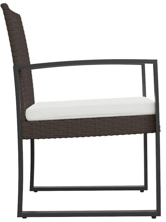 Outdoor Chair Polypropylene Black with Cushion 2pcs 47.5x52.5x77.5cm