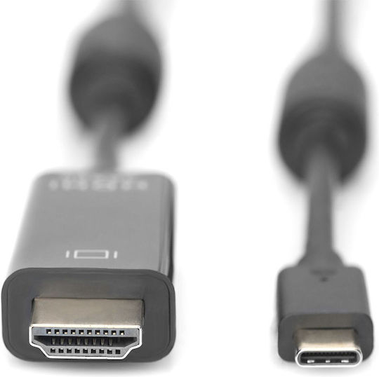 Digitus HDMI 2.0 Premium High Speed 4K 60Hz HDR Cable HDMI Male - USB-C Male 5m Black
