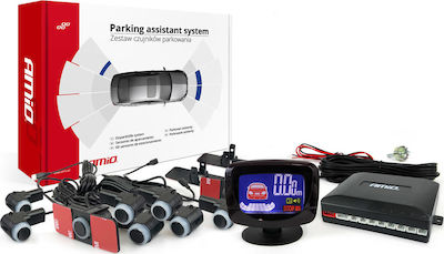 AMiO Car Parking System with Screen and 8 Sensors in Black Colour