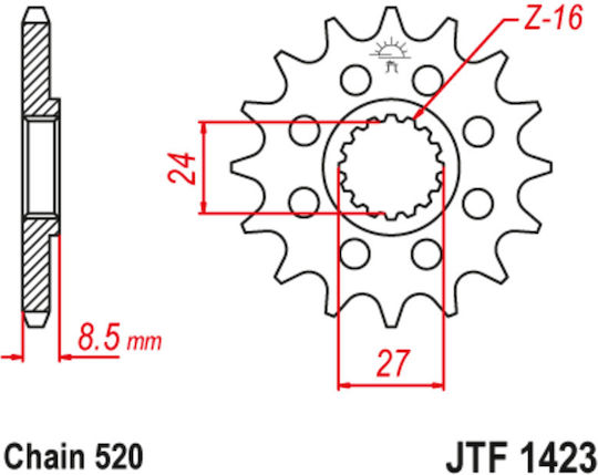 JT Sprockets Vorderes Ritzel für Suzuki GSX-R 1000