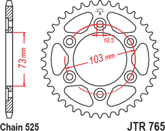 JT Sprockets Γρανάζι Πίσω για Ducati Multistrada