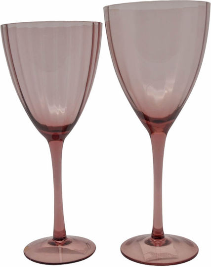 Ankor Set of Glasses for White Wine made of Glass in Purple Color Stemmed 300ml 6pcs