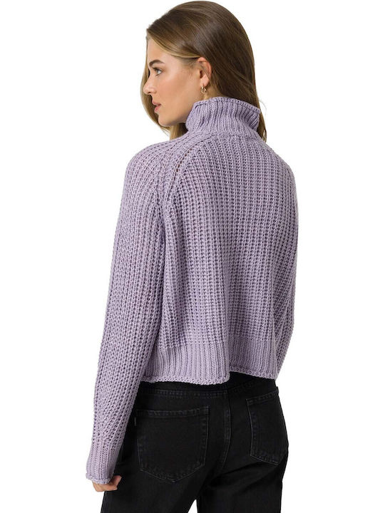 Tiffosi Damen Langarm Pullover Rollkragen Lila