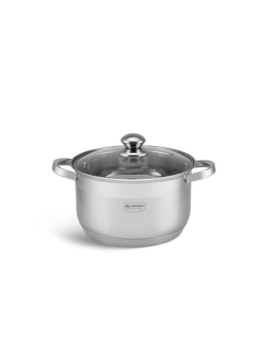 Edenberg Pots Set of Stainless Steel with No Coating Silver 10pcs