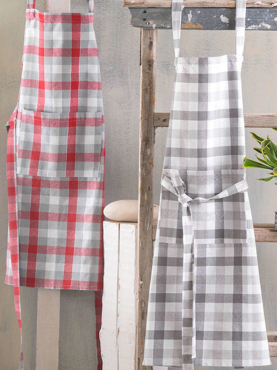 Rythmos Check Apron Red 85x60cm