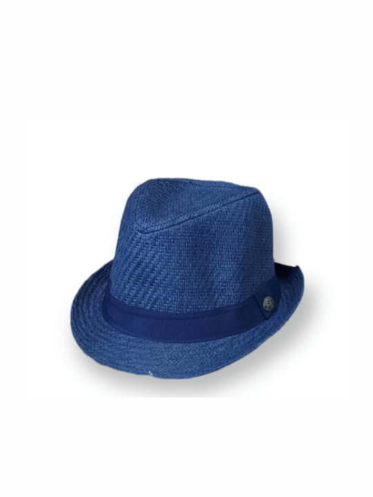 Karfil Kinderhut Fedora Stroh Marineblau