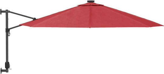 Umbrelă De Perete Rotundă Din Aluminiu Roșie Φ2.9m