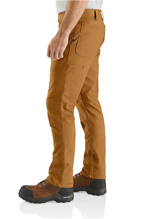 Stretch Dungaree Trousers Brown