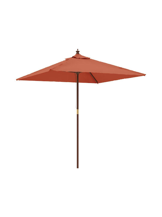 Square Garden Parasol Metal Orange 1.98x1.98xHeight 2.31m