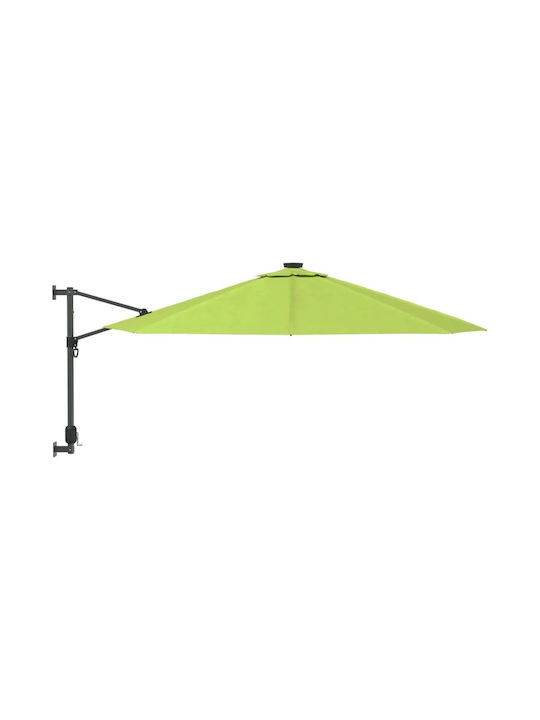 Wandmontierter Rundschreiben Metall Garten- und Terrassen-Sonnenschirm Grün Φ2.9m