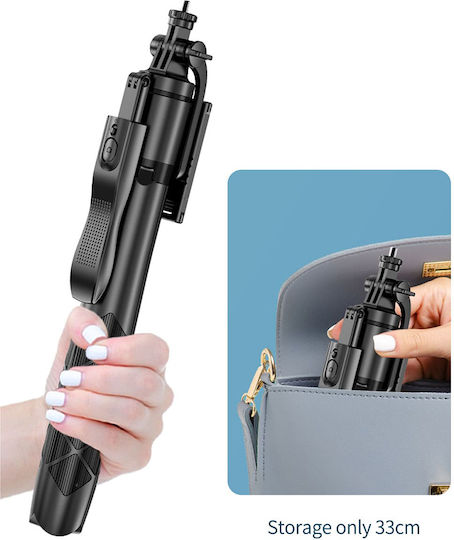 Techsuit L16 Selfie Stick με Bluetooth / Τηλεχειριστήριο Μαύρο