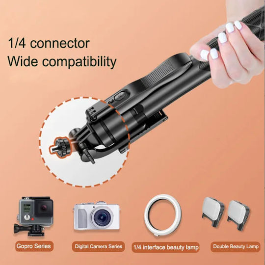 Techsuit L16 Selfie Stick με Bluetooth / Τηλεχειριστήριο Μαύρο