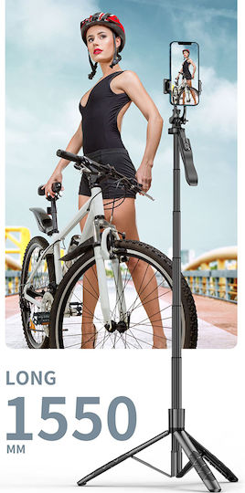 Techsuit L16 Selfie Stick με Bluetooth / Τηλεχειριστήριο Μαύρο