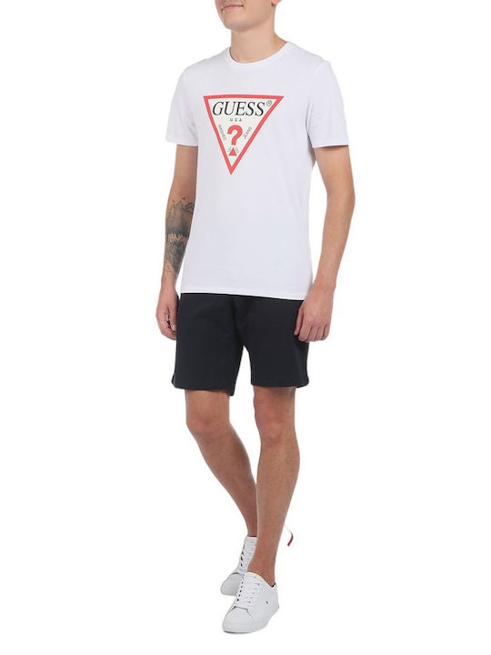 Guess T-shirt Bărbătesc cu Mânecă Scurtă White