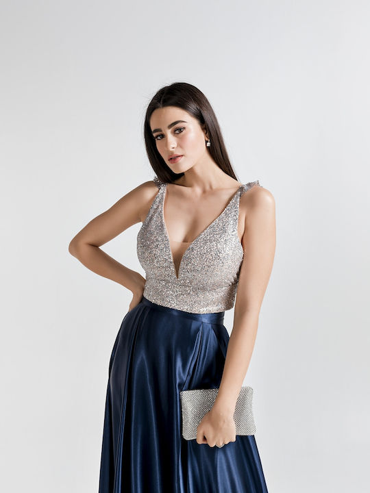 Women's Blouse Corset Sleeveless Silver