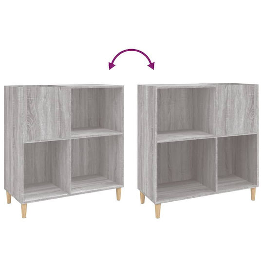 vidaXL Έπιπλο Hi-Fi με 3 Ράφια Γκρι 38x84.5x89cm
