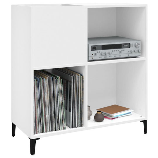vidaXL Mobilier Hi-Fi cu 3 Rafturi Alb 38x84.5x89cm