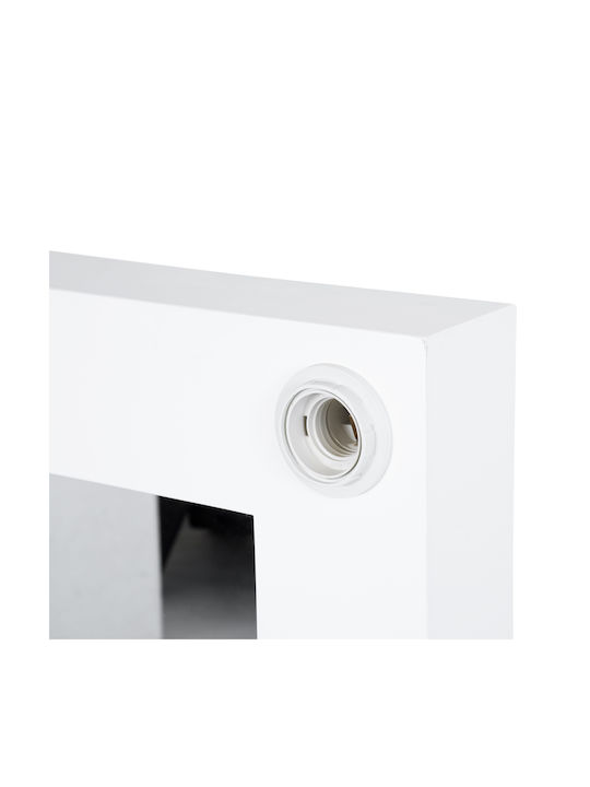 GloboStar Wandspiegel Ganzkörper mit Weiß Hölzernes Rahmen & LED Beleuchtung 160x80cm 1Stück