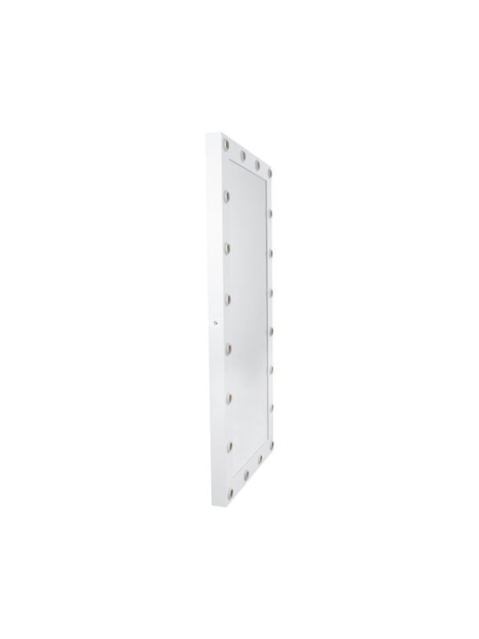 GloboStar Wandspiegel Ganzkörper mit Weiß Hölzernes Rahmen & LED Beleuchtung 160x80cm 1Stück
