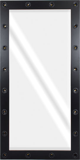 GloboStar Wall Mirror Full Length with Black Wooden Frame & LED Lighting 160x80cm 1pcs