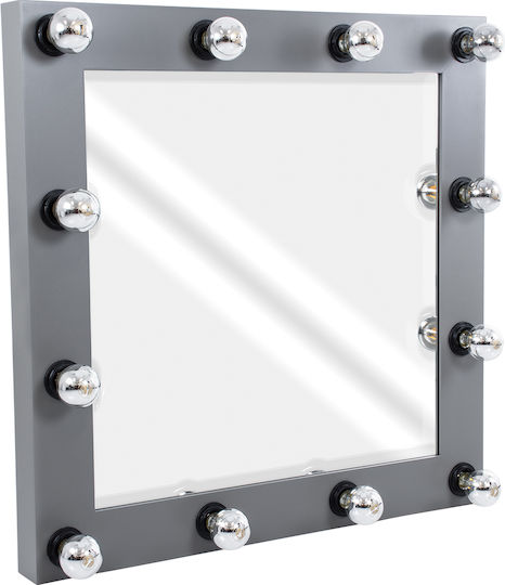 GloboStar MIRROR-80x80-6 Καθρέπτης Τετράγωνος Γκρι & LED Φωτισμό 80x80cm GloboStar MIRROR-80x80-6 Καθρέπτης Τετράγωνος Γκρι & LED Φωτισμό 80x80cm