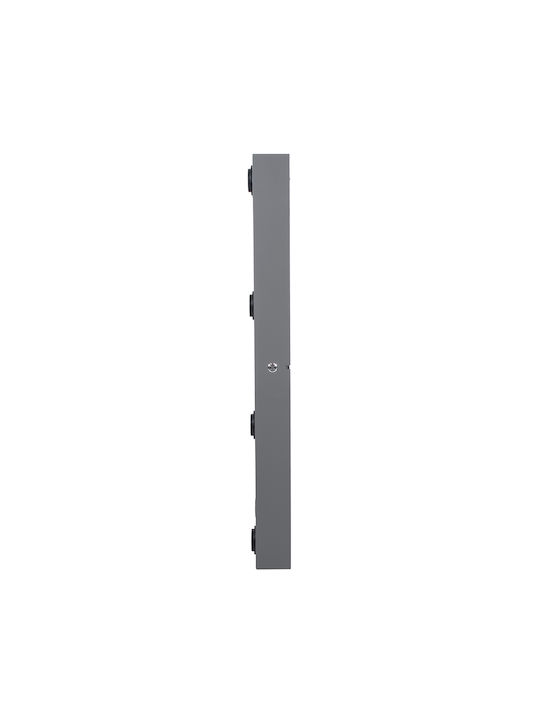 GloboStar Wall Mirror with Gray Wooden Frame & LED Lighting 80x80cm 1pcs
