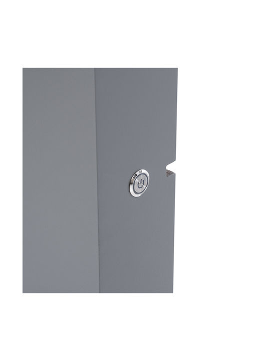 GloboStar Wall Mirror with Gray Wooden Frame & LED Lighting 80x80cm 1pcs