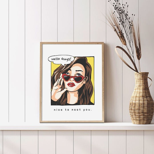 Autocolant Decorativ De Perete Femeie Ochelari Roșii 1 Bucată Walls