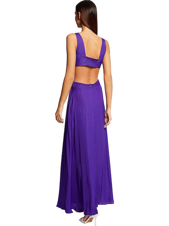 Morgan Summer Maxi Dress with Slit Purple