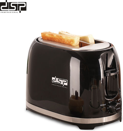 DSP KC2045 Тостер Двуместна 850W Черен