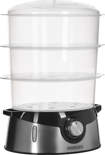 Heinrich's HDA 8501 Food Steamer with 3 Steaming Decks 9lt