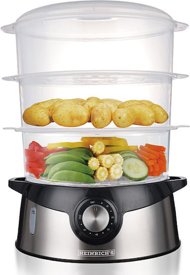 Heinrich's HDA 8501 Food Steamer with 3 Steaming Decks 9lt