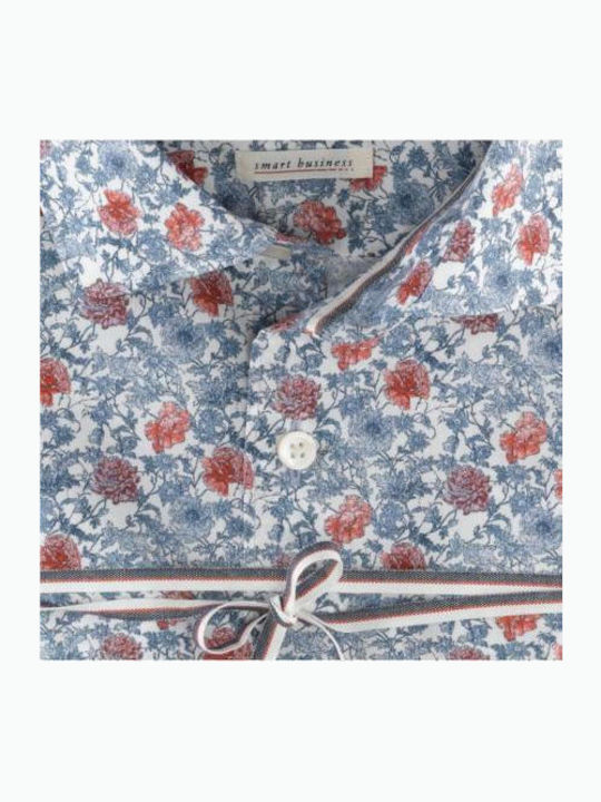 Long-sleeved Shirt Floral Blue