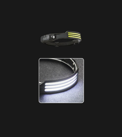 Ideahellas Rechargeable Headlamp LED IPX4 with Maximum Brightness 3000lm 4pcs Black