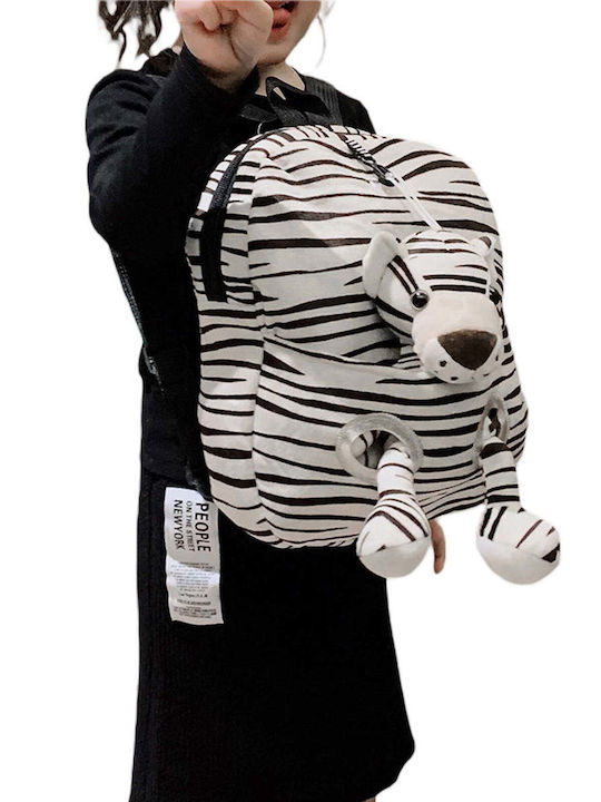 Queen Mother White Tiger School Backpack for Elementary White