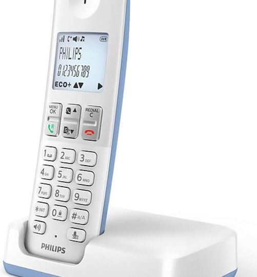 Philips D250 Cordless Phone with Greek Menu White