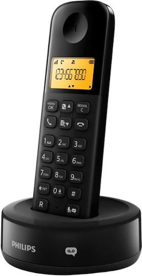 Philips D165 Ασύρματο Τηλέφωνο με Ελληνικό Μενού Μαύρο